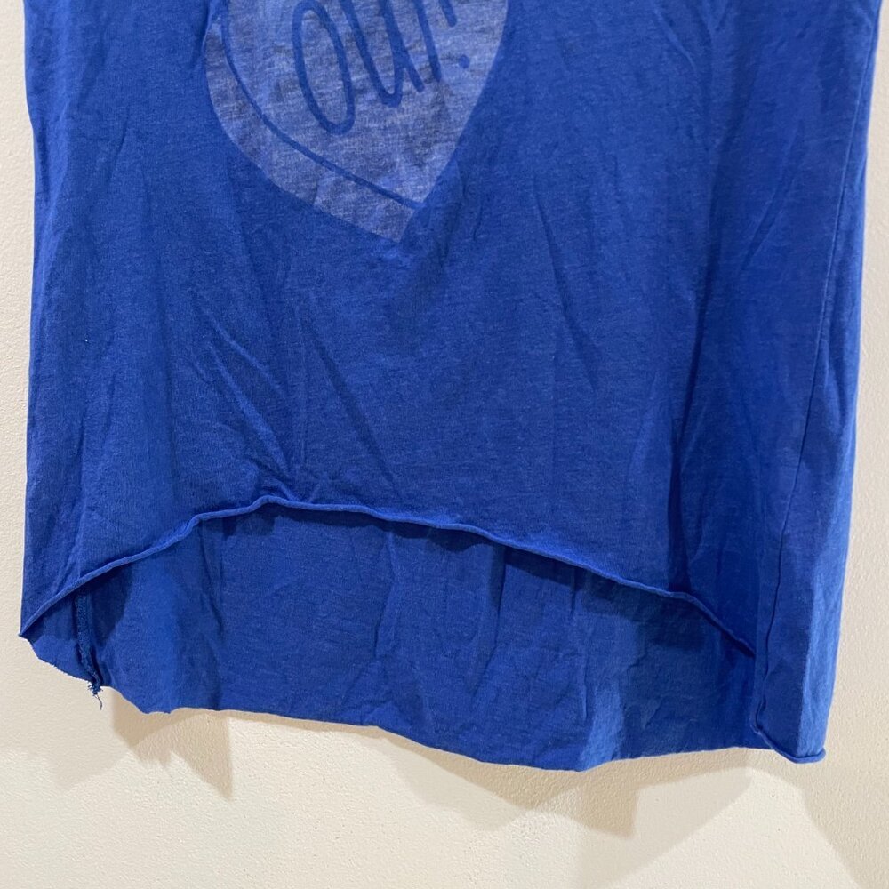 Zoe Karssen Graphic Tshirt XS Blue You Me Oui! Streetwear Valentines Retail $100 - Picture 6 of 8